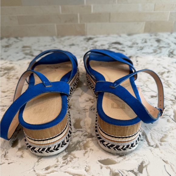 Blue suede Platform Sandals - Picture 4 of 6